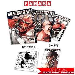Sách Bộ Manga - Attack On Titan: Tập 1 - 3 (Bộ 3 Tập) - Tặng Kèm Card PVC + Card Shikishi