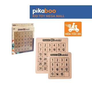 Bảng trượt số thông minh gắn nam châm Klotski cao cấp Pikaboo vừa chơi vừa học phát triển tư duy chất liệu nhựa an toàn
