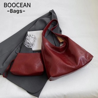 BOOCEAN Đeo Vai, Da Pu Có Túi Nhỏ Túi Xách Nhỏ, Màu Trơn Mềm Mại Dung Tích Lớn Ví Tote Nữ
