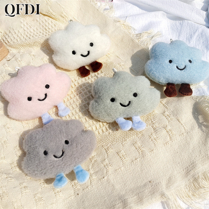 QFDI ins cotton đám mây nhỏ bé gái mềm mại và dễ thương có bàn chân màu trắng đám mây màu hồng túi mặt dây chuyền