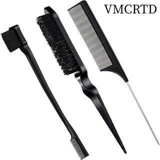 VMCRTD Bộ 3 Cọ Slick Cho Edge Back Rat Tail Lược Teasing Brush