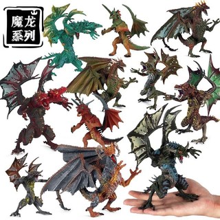 Mô phỏng khủng long mô hình địa ngục warcraft rồng ma rồng hai đầu rồng sấm rồng trẻ em động vật mô hình đồ chơi