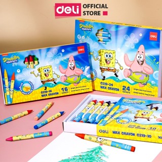 [VPP DELI] Bút Sáp Màu Nến Bọt Biển Cho Bé Deli 24 Màu Tươi Đậm Ít Vụn An Toàn Với Học Sinh Tô Màu Vẽ Tranh Mỹ Thuật