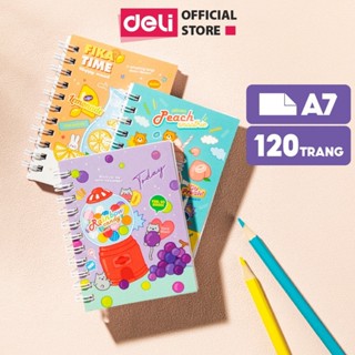 [VPP DELI] Sổ Tay Mini Notebook Dễ Thương Size A7 , Giấy Trắng Chống Lóa, 120Trang Nhỏ Gọn Tiện Lợi Dễ Mang Theo - EN014