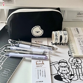  Hộp bút Túi Đựng Bút Bằng Vải Canvas Màu Đen In Hình Chú Cún Đáng Yêu YK 