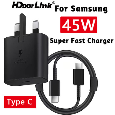 Bộ sạc nhanh HdoorLink PD 45W Type C cho Samsung Galaxy S22 S23 S21 S20 Ultra Note 10