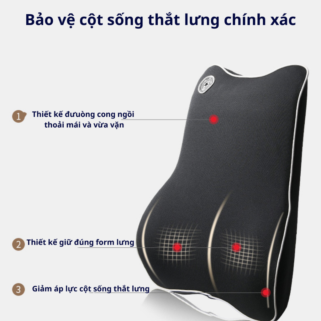 A4 COMBO Bộ Gối Tựa Đầu và Tựa Lưng Cao Su Non Nguyên Khối Cao Cấp Siêu Đàn Hồi Chống Đau Mỏi DT AUTOCAR | BigBuy360 - bigbuy360.vn