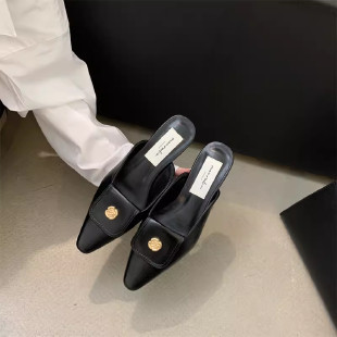 Giày Sandal Mũi Nhọn Flat Gót Nữ Slip-On