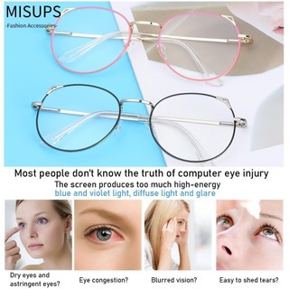 MISUPS Kính Chống Ánh Sáng Xanh Gọng Siêu Nhẹ Hình Tai Mèo Dễ Thương Thời Trang Cho Nam Và Nữ
