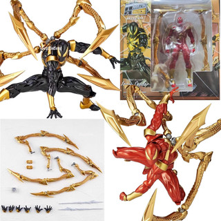 Yamaguchi Marvel Spiderman Revoltech Iron Spider Black Ver. Búp bê mô hình nhân vật hành động Articulado