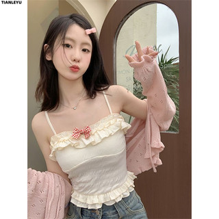 TIANLEYU áo croptop Áo 2 dây áo ba lỗ Thời trang hàn quốc tráng lệ phong cách ins Phong cách WBX24301UB 12Z240321