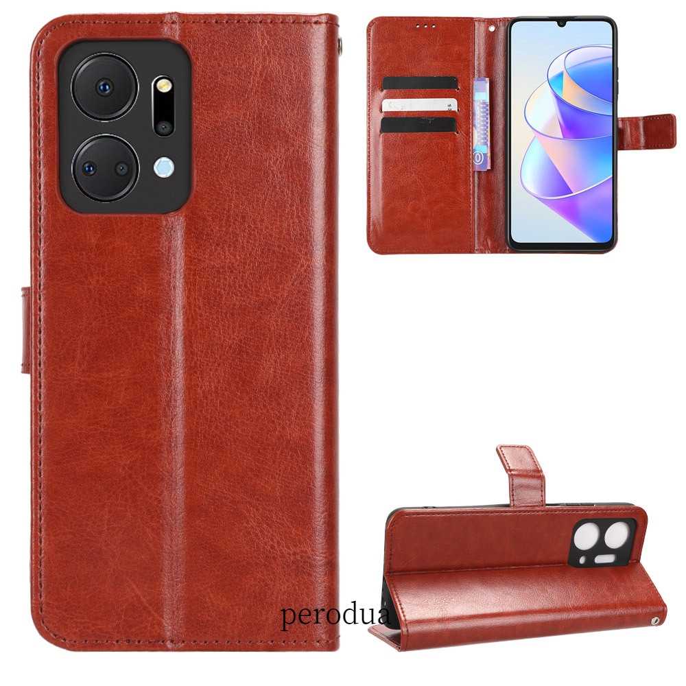 Ốp điện thoại Honor X7A Flip Phone Holder Stand Case Honor X7A Vỏ ví da PU