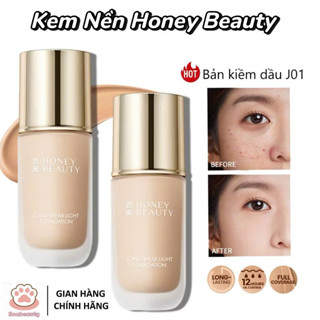 [Tặng Kem Lót Mini+Bông Mút] Kem Nền Honey Beauty Dạng Lỏng Kiểm Soát Dầu Lâu Trôi Chống Thấm Nước, Mỏng Nhẹ