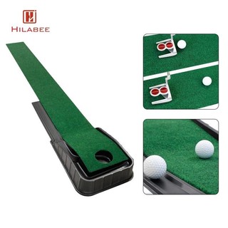 Hilabee Golf Putting Mat Ball Return Practice Mat Thiết bị tập luyện Đặt màu xanh lá cây