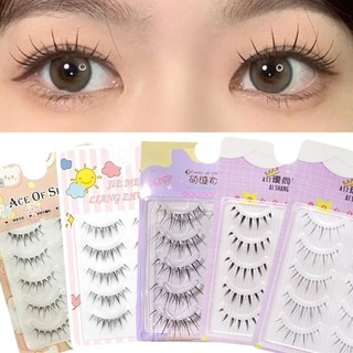 5 đôi lông mi giả nữ tự nhiên nhật bản nghiêm túc trang điểm ngắn mỏng mắt mi nối dài cosplay giả mắt mi