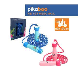 Dây nhảy thể dục cho bé tay cầm cán gỗ Pikaboo, dây nhảy dài 2m5 giúp bé tăng khả năng phẩn xạ và hỗ trợ tăng chiều cao