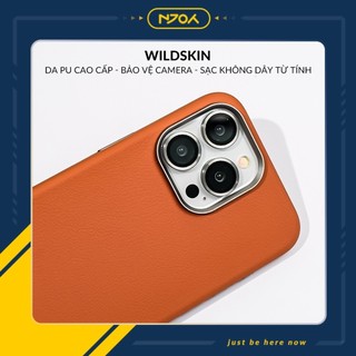 Ốp Da Hỗ Trợ Sạc Không Dây Từ Tính Viền Kim Loại Bảo Vệ Camera Cho Điện Thoại iPhone 15 Pro Max