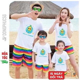 Đồ đi biển gia đình đồng phục áo quần cho hội nhóm nam nữ cặp đôi đi biển nổi bật DDB56 | DONGPHUCSG