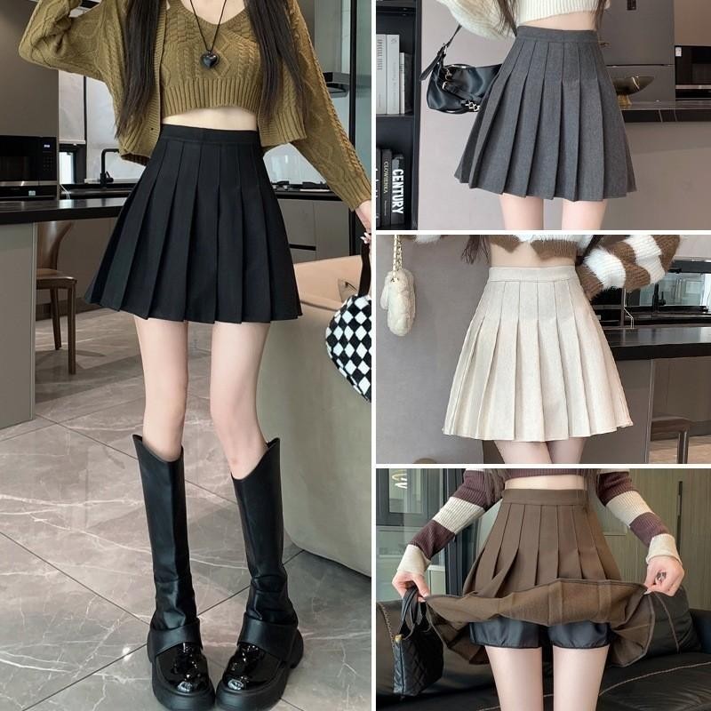 💕chân váy xếp ly chân váy xám Đầm Chân váy chữ A cạp cao dáng ôm, chân váy màu trơn chống lộ thời trang💕