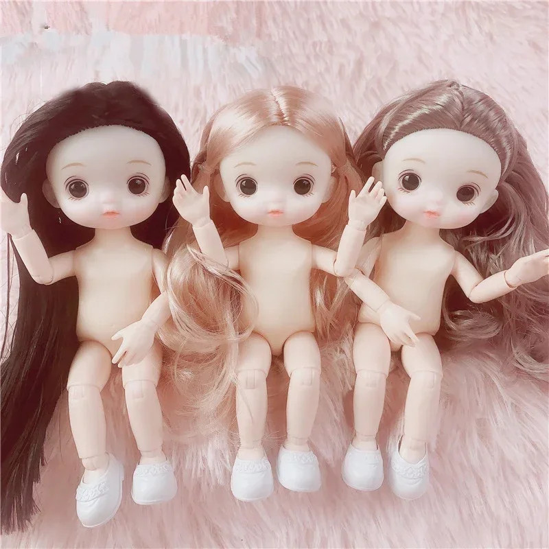 16cm BJD Doll 13 Di Chuyển Khớp S Dễ Thương Nhiều Màu Kiểu Tóc Cho Bé Gái Đồ Chơi Nữ Khỏa Thân Cơ Th