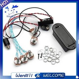 3 Band EQ Preamp Circuit Guitar Dual Potentiometer cho Active Bass Guitar Pickup 5 Núm điều khiển Điều khiển Guitar Pickup