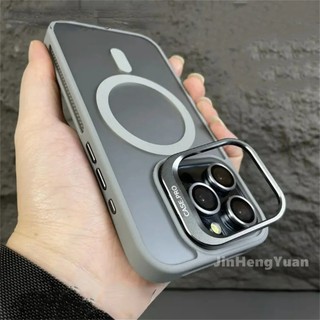 Ốp điện thoại mờ từ tính sang trọng cho Iphone 15 11 14 13 12 Pro Max Plus Vỏ bảo vệ giá đỡ ống kính kim loại