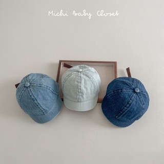 Mũ (Nón) Bóng Chày Demin Vành Ngắn Phong Cách Hàn Quốc, Chất Vải Bò Mềm Mại Chống Nắng Cho Bé - MICHI BABY CLOSET