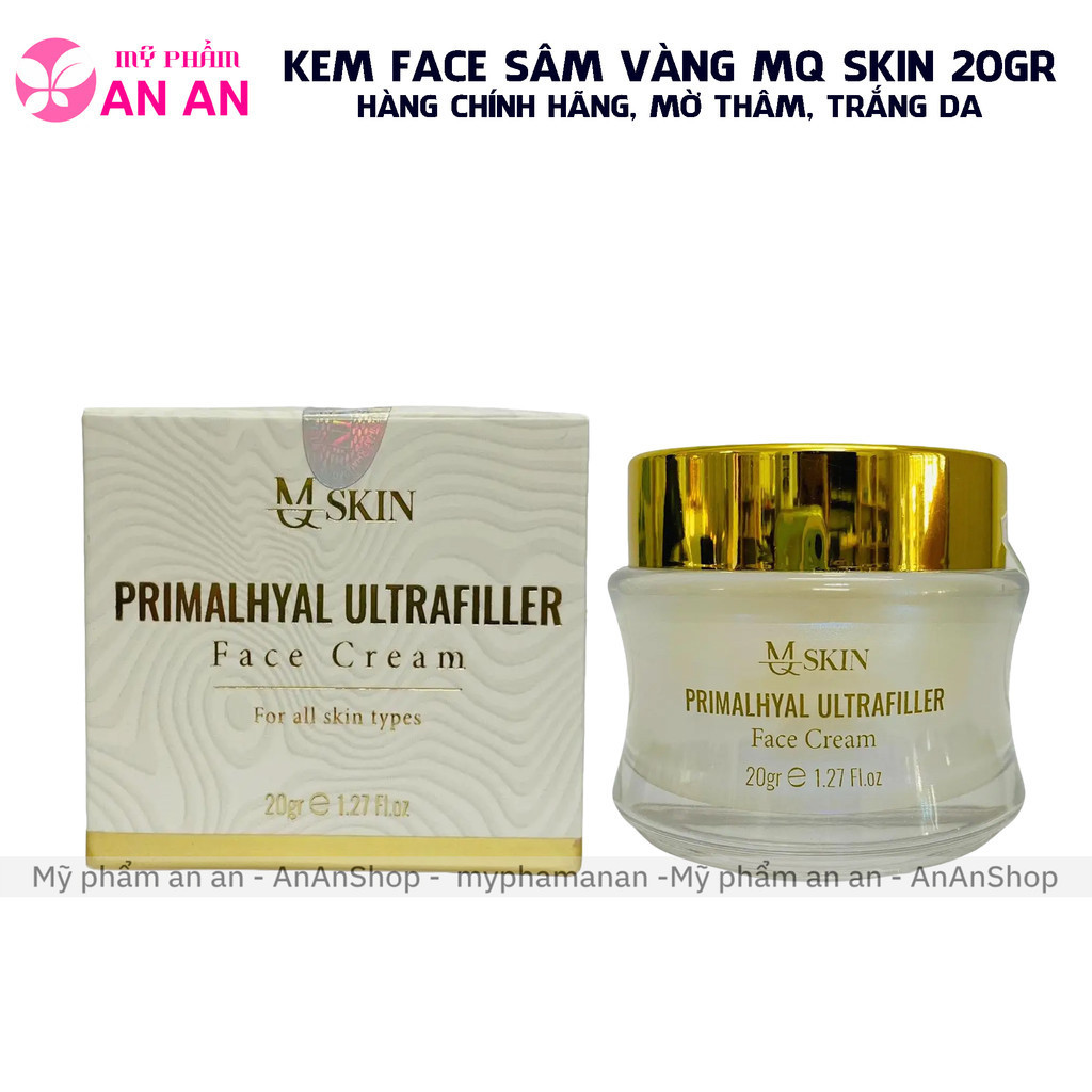 KEM FACE SÂM VÀNG MQ SKIN 20GR , KEM DƯỠNG TRẮNG DA BAN NGÀY SÂM VÀNG - HÀNG CHÍNH HÃNG 893611715088