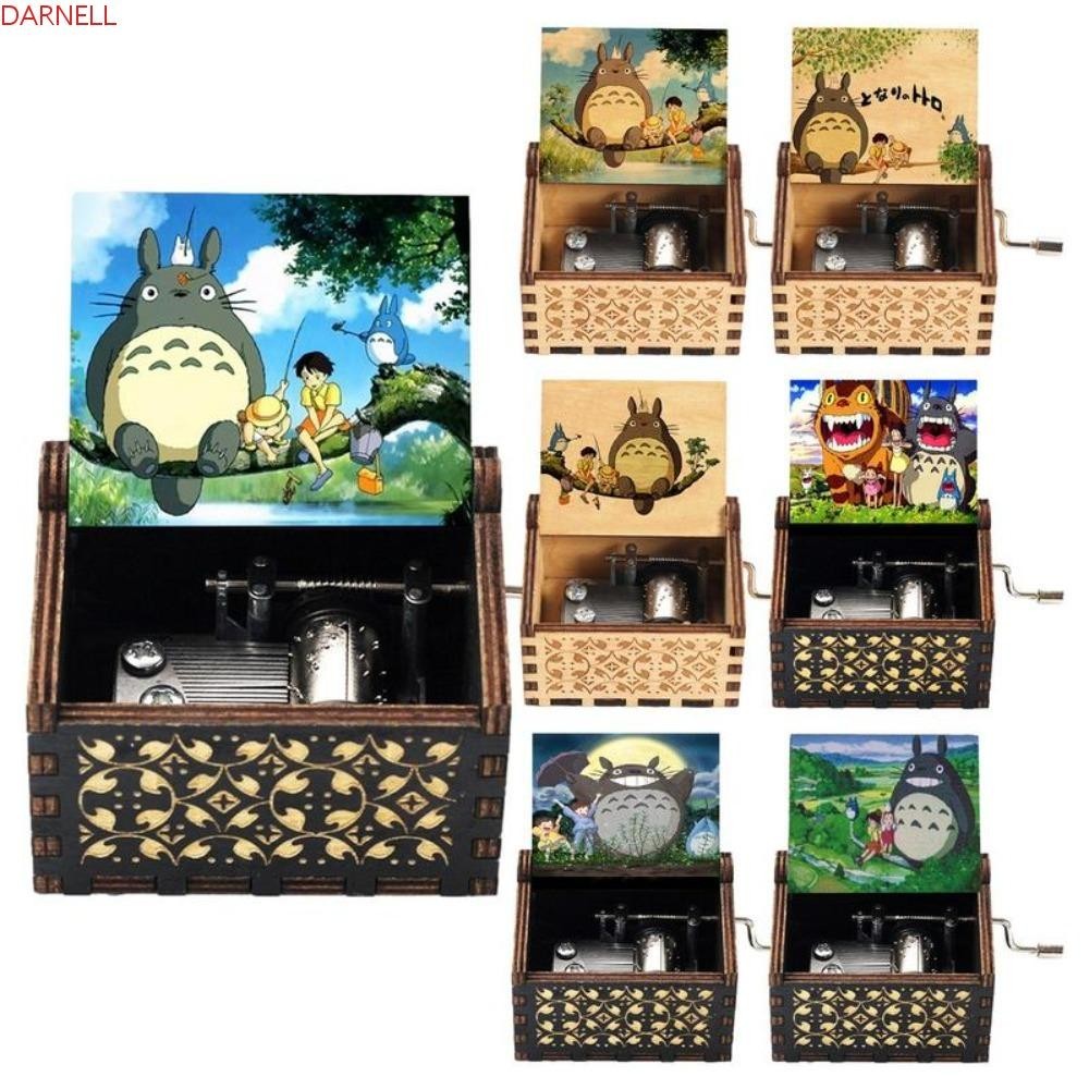 Hộp nhạc DARNELL Totoro, Hộp nhạc quay tay bằng gỗ Totoro đầy màu sắc hoạt hình, Tonari No Totoro Anime đáng yêu Retro Hộp nhạc Totoro Giáng sinh