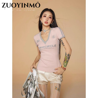 ZUOYINMO áo croptop nữ áo thun baby tee Xu hướng thời trang Đơn giản Cute WCS2430A6L 11Z240313