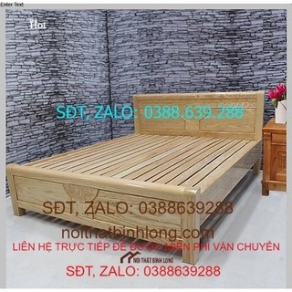 giường ngủ gỗ sồi nga 1m6 màu tự nhiên