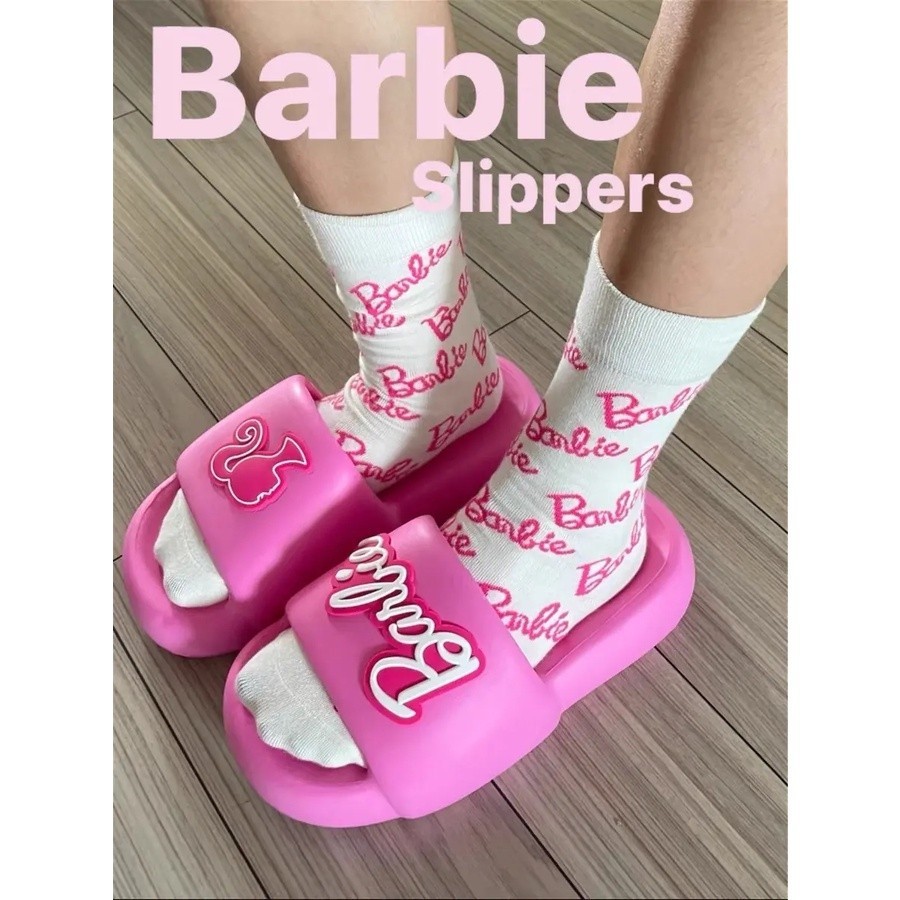  Miniso Premium Barbie Dép Phòng Tắm Nhẹ Chống Trơn Trượt Dép Đế Mềm Hộ Gia Đình Nữ Dép Barbie Đồng Thương Hiệu 