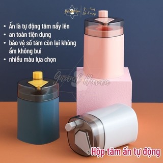 Hộp tăm ấn tự động Grand Haven chất liệu PP an toàn tiện dụng có thể mở ra vệ sinh 3 màu lựa chọn
