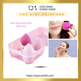 Mút trang điểm/ Hộp 4 mút trang điểm PFFEE tán phấn nền tiện lợi