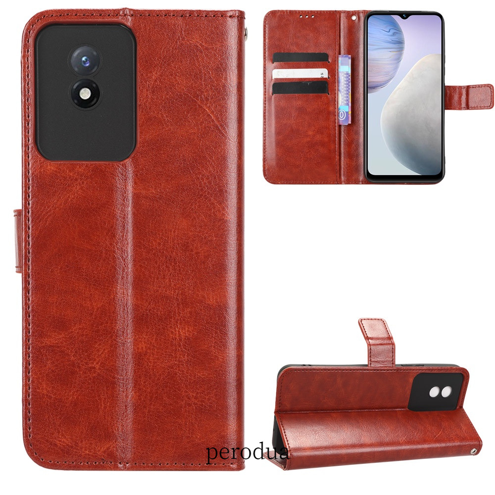 Vivo Y02 Vỏ Lật Giá Đỡ Điện Thoại Ốp Lưng VIVO Y02 Ví Da PU Ốp Lưng