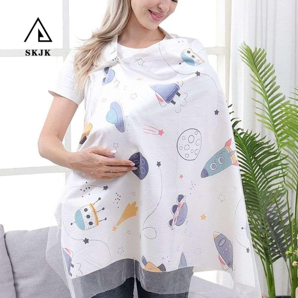 Skjk Cho Con Bú Cover Đồ Cho Bé Ăn Thoải Mái Hai Lớp Cotton Thái Khỉ Hươu Cho Con Bú Coverall