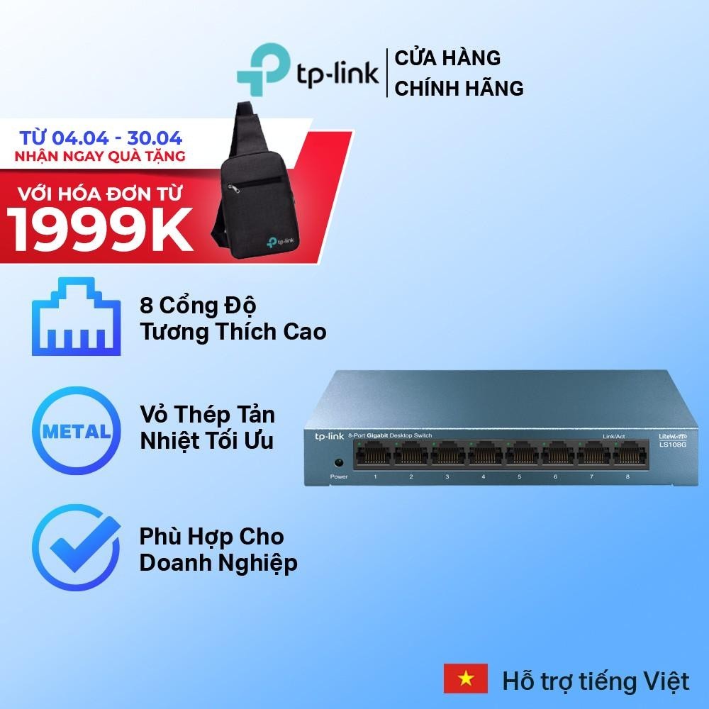 Bộ Chia Mạng Switch Để Bàn TP-Link LS108G 8 Cổng 10/100/1000Mbps