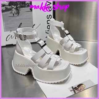 (Lùi size) Sandal nữ đế xuồng tăng chiều cao 8cm quai da thời trang mới