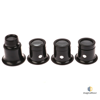 4 cái / bộ kính lúp mắt 5x / 10 / 15x / 20x bộ dụng cụ sửa chữa đồng hồ trang sức kính lúp lúp kính lúp kính lúp dụng cụ làm đồng hồ mới