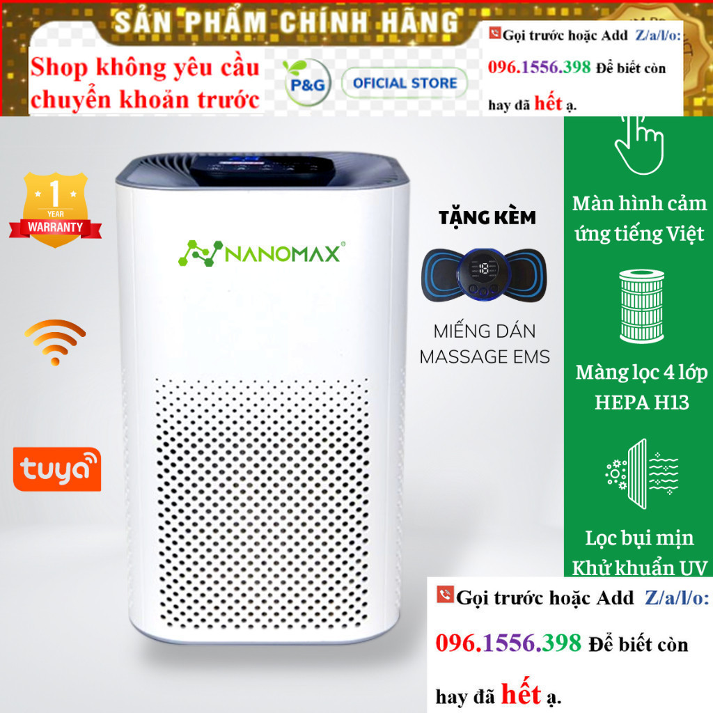 <NEW Máy Lọc Không Khí Nanomax Với Bộ Lọc Hepa 4 Lớp Lọc Bụi Mịn