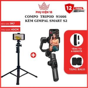 [SMART S2 +TRIPOD 91666] Gymbal chống rung hỗ trợ quay phim, chụp ảnh chuyên nghiệp - Selfie Phụ Kiệ