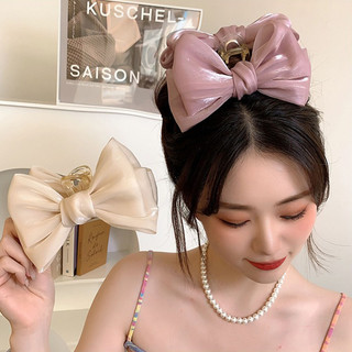 Kẹp tóc hình cá mập đính nơ cỡ lớn kiểu hàn quốc dễ thương