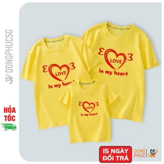 Áo thun gia đình 3/4/5 người đồ đồng phc hội nhóm thun mềm mịn mẫu màu vàng GD317VD DONGPHUCSG