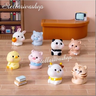 Mô hình con vật baby, thỏ con, mèo con, vịt con, gấu con, heo con, bò con trang trí bàn học