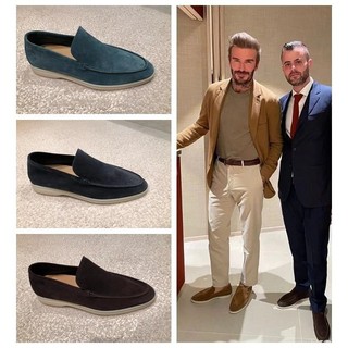 Giày lười nam Flat Peas Shoes Deerskin Fleece Frosted Slip-On Slip-On