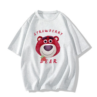 [Được ủy quyền của Disney] Áo thun cotton ngắn tay dáng rộng in họa tiết phong cách cổ điển Lotso dành cho nữ