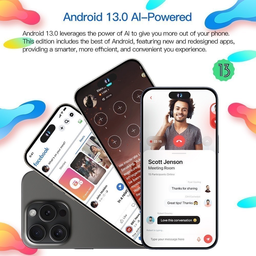 Mới I15 Pro Max 16GB + 1TB Pin Hai SIM 8000 MAh 7.3 Inch HD Android 13.0  Camera hd 50+108MP  Điện Thoại Thông Minh | BigBuy360 - bigbuy360.vn