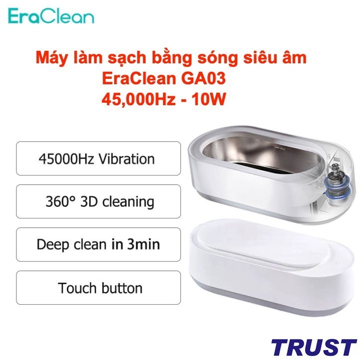 Máy làm sạch bằng sóng siêu âm EraClean GA01, GA03, rửa trang sức  thiết bị đeo