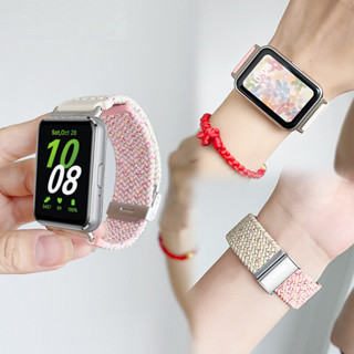 Dây đeo phù hợp màu Nylon cho đồng hồ Samsung Galaxy Fit 3 Samrt Dây đeo cổ tay thoáng khí Samsung Galaxy Fit3 bện Solo Loop Band