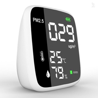 Máy dò PM2.5 có thể sạc lại USB di động Máy đo nhiệt độ đa chức năng Máy dò không khí gia đình Máy phân tích chất lượng không khí trong nhà Màn hình ô nhiễm không khí gia đình